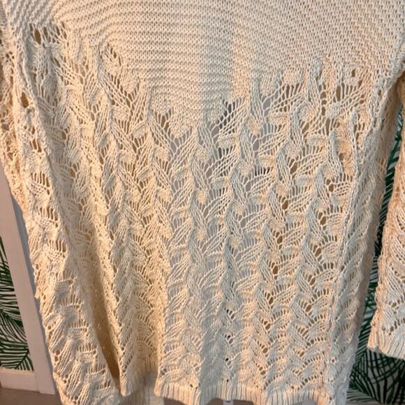 Sundance Cream Open Knit Ingrid Cardigan Sweater XSP - Picture 4 of 9